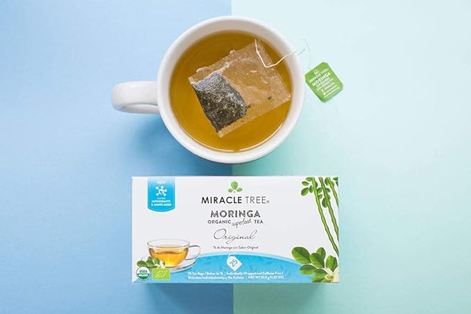 Miracle Tree - 6 Count of Organic Moringa Superfood Tea, 25 Individually Sealed Tea Bags, Original (Keto, Detox, Energy/Immunity Booster, Vegan, Gluten-Free, Organic, Non-GMO, Caffeine-Free)