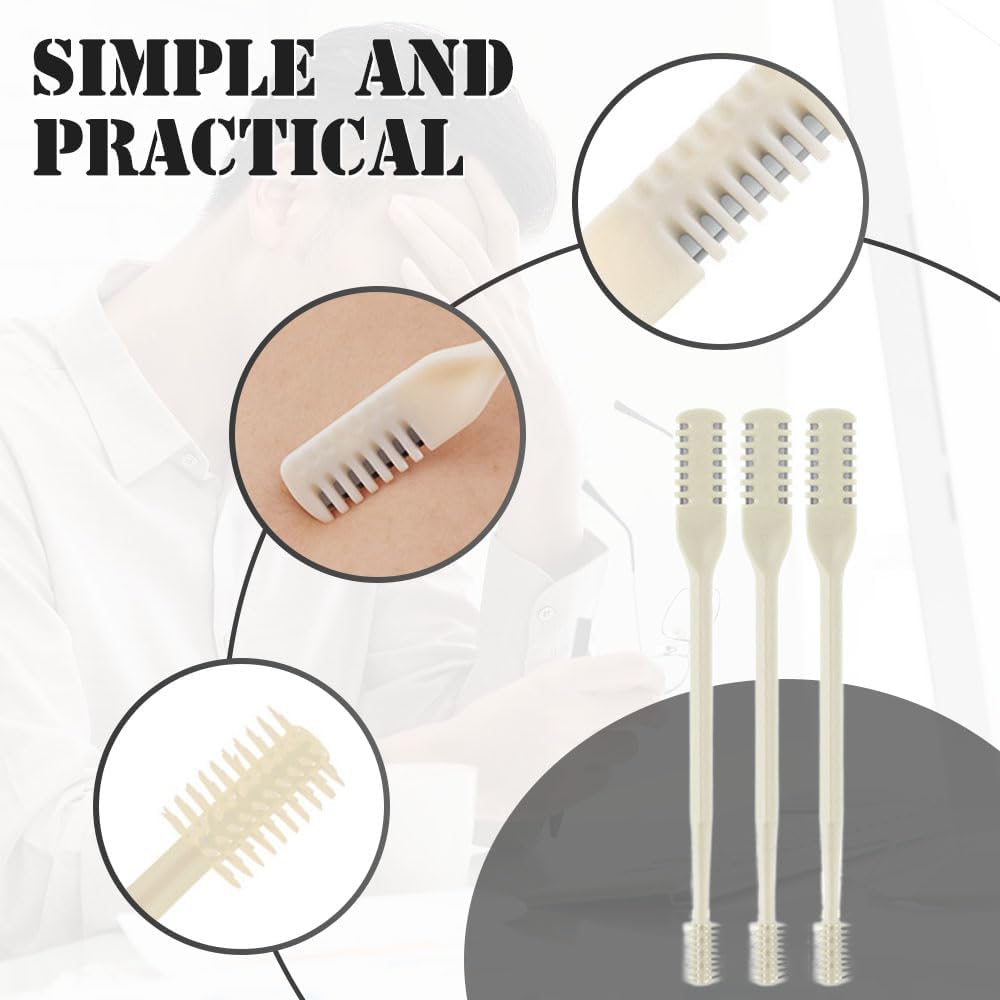 2025 Upgraded Nasal Hair Cutter, 2-in-1 Professional Nostril Hair Remover Tool, Sharp & Safe Double Sided Knife, 360° Rotating Nose Hairs Removal Trimmer Travel Essentials (Beige, 12PCS)