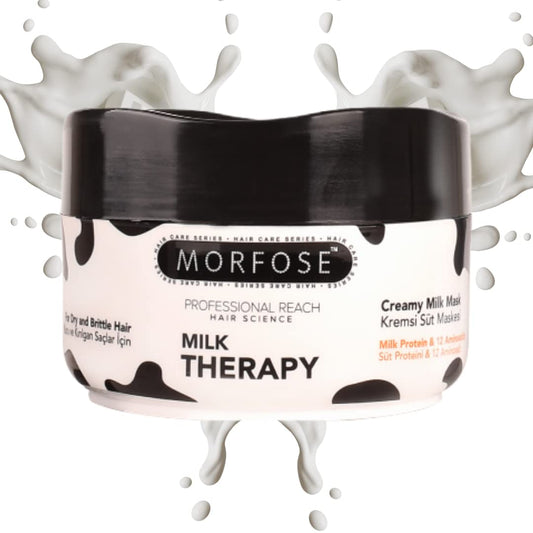 Morfose Professional Hair Mask for Dry, Damaged, or Brittle Strands 16.9 Fl oz (Milk Therapy)