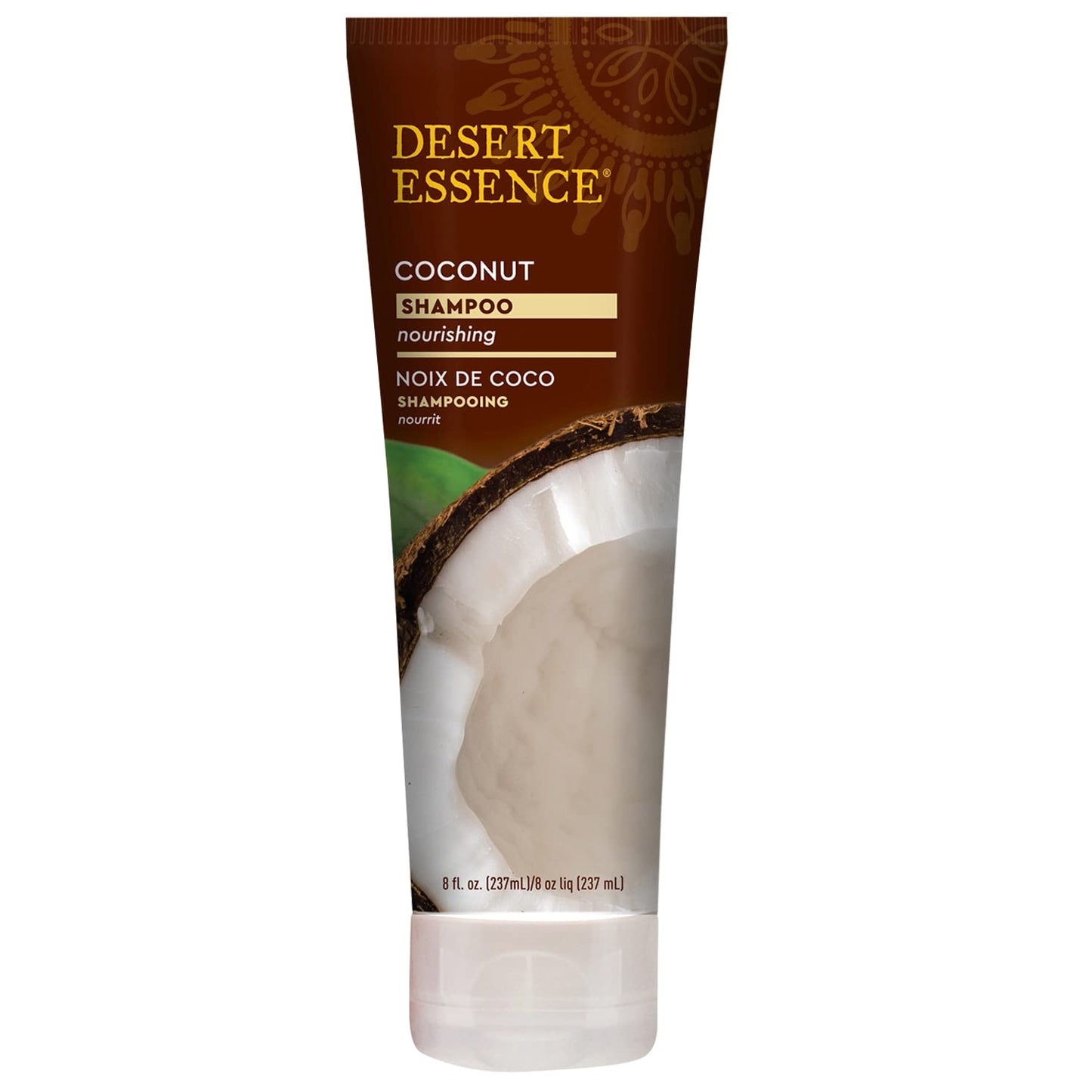 Desert Essence Coconut Shampoo, 8 fl oz - Gluten Free, Vegan, Paraben Free - Nourishing for Dry Hair with Coconut Oil, Shea Butter, & Hemp Oil - Mousturizes & Smooths Frizz 8 fl oz.