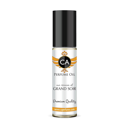 CA Perfume Impression of Grand Soir Unisex Eau De Parfum Amber Scent Long Lasting Unisex Fragrance Travel Size TSA Ready for Day and Night Wear 0.33 Fl Oz 10ml