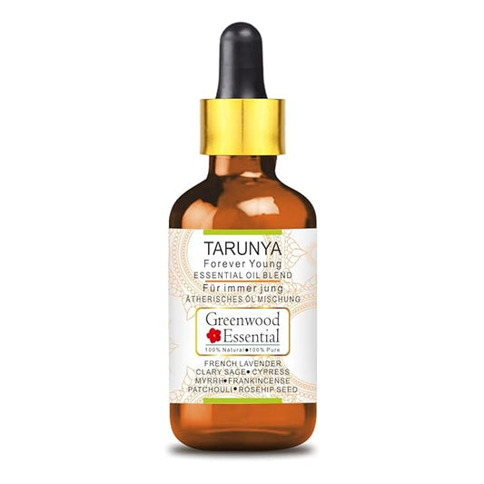 Tarunya - Forever Young - Anti Ageing Blend of Patchouli, Cypress, Clary Sage, Myrrh, Frankincense, French Lavender Essential Oils in Chilean Rosehip Oil 50ml(1.69oz)