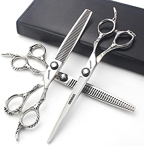6/7/8 inch Cutting Thinning Styling Tool Rainbow Hair Scissors Professional Hairdresser Hairdresser Scissors Set (7-inch 3pc-A)