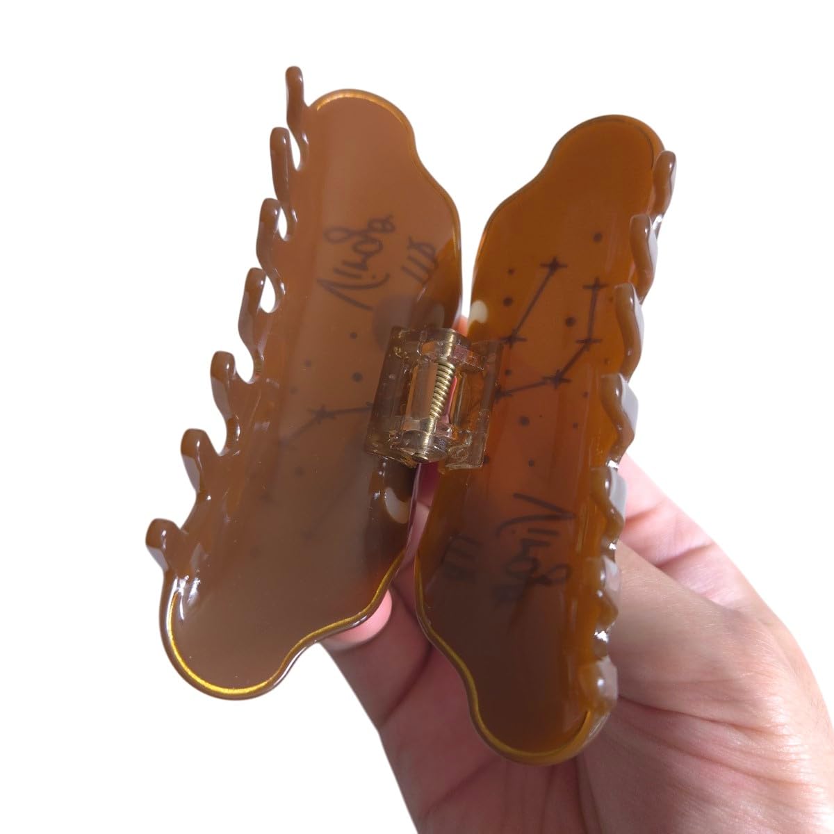 Fantasy Virgo Sign Hair Clips,Novelty Acetate Claw Clip,Zodiac Hair Clips for Women,Brown