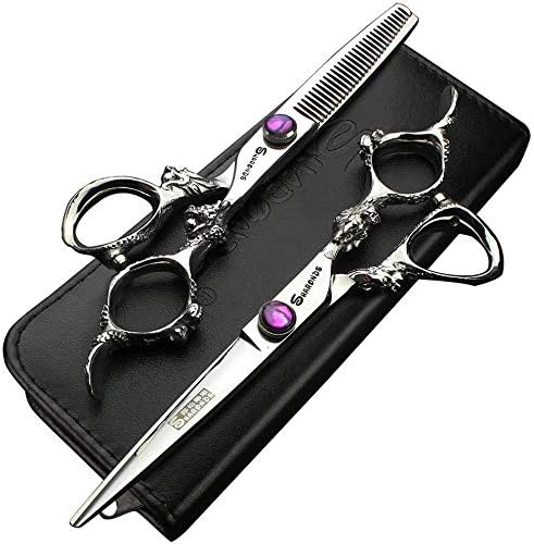 7/8-inch Personalized Scissors Salon Hairstyle Scissors Stainless Steel Hair Styling Tools (6 inch 2pc-C)