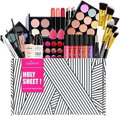 FantasyDay All-in-one Makeup Set Holiday Gift | Full Makeup Kit for Women Essential Starter Bundle Include Eyeshadow Palette Lipstick Blush Cream Concealer Face Powder Eyeliner Mascara Lipgloss Brush