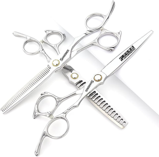 6/6.5-inch Sharonds hair clippers, professional Japanese 440C scissors, efficient scissors, scissors, comb adjuster (6.5 Inch, 3 Piece - B)