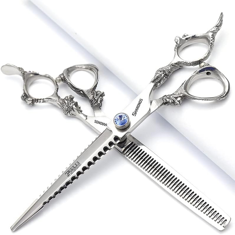 Professional Japanese Hairdressing Scissors - Slim Design, 7 Inch, 2 Pieces (Men & Women)