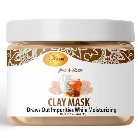 SPA REDI - Clay Mask - Pedicure and Body Deep Cleansing, Skin Pore Purifying, Detoxifying and Hydrating - Natural Bentonite Clay, Infused with, Amino Acids, Panthenol and Comfrey Extract