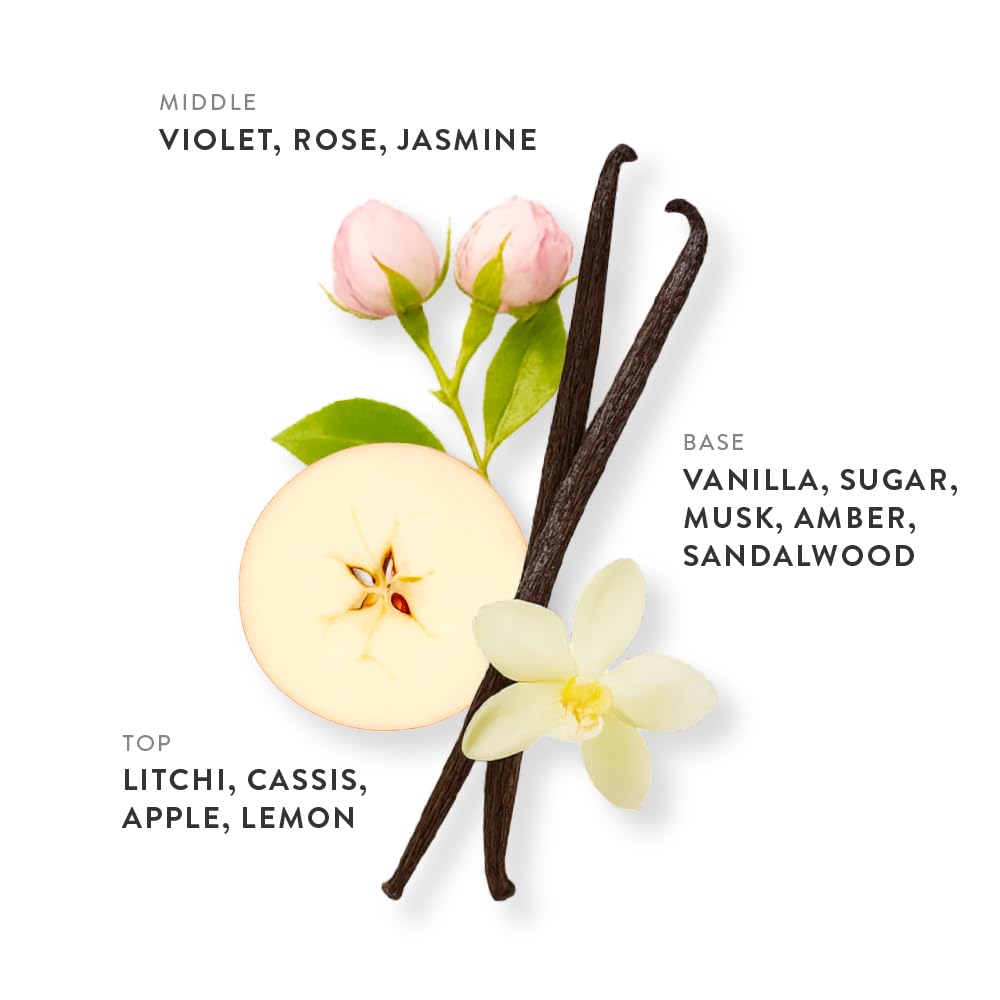 Sweet Lychee Eau de Parfum 0.34oz, Fruity Floral Long Lasting Perfume With Vanilla, Apple, Lemon, Amber, Musk, Rose & Jasmine, Layerable Luxury Fragrance for Women & Men for Everyday Wear