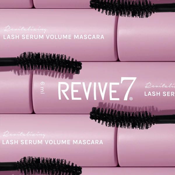 The Original Revive7 Revitalizing Lash Serum Volume Mascara - Lash Serum Smudge-Proof Formula Eye Makeup Waterproof Mascara For Length & Volume Makes Lashes appear Longer Black Noir - 6 ml
