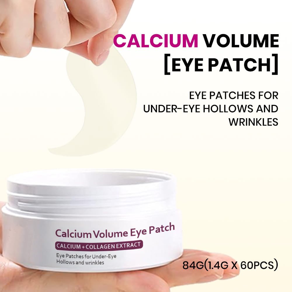 Calcium Volume Eye Patch and Multi Balm Set, 60 Pieces, Anti-Aging Firming Treatment for Eyes, Neck, Face, Hydrating Wrinkle Care