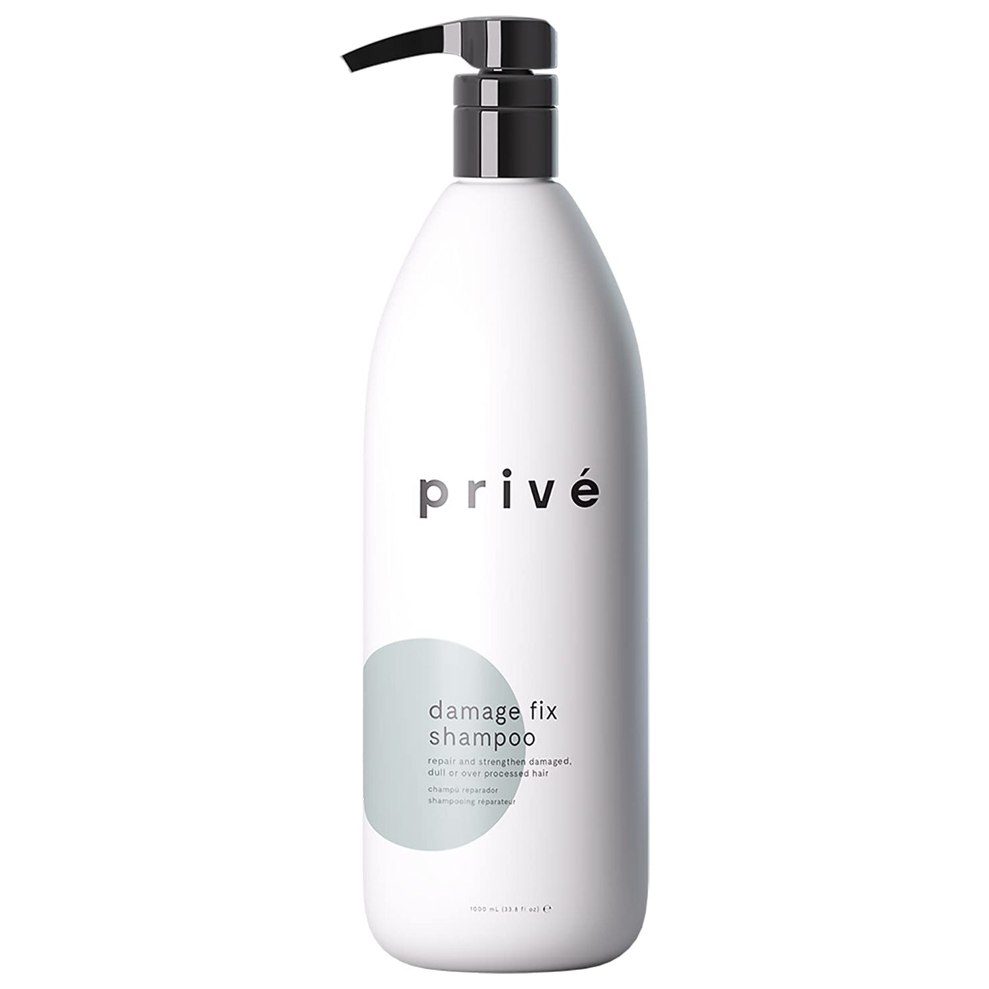 Privé Damage Fix Hair Shampoo for Women & Men - Sulfate-Free Repair Shampoo for Damaged Hair - Strengthening & Moisturizing Formula for Dry, Dull & Over-Processed Strands (33.8 oz)