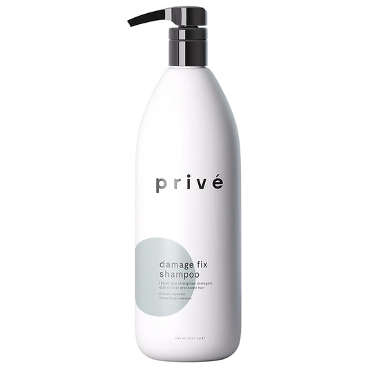 Privé Damage Fix Hair Shampoo for Women & Men - Sulfate-Free Repair Shampoo for Damaged Hair - Strengthening & Moisturizing Formula for Dry, Dull & Over-Processed Strands (33.8 oz)