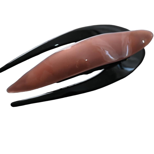 Handmade Celluloid French Design Tortoise Shell Barrettes Side-slide Opening Duck Luxury Fashion Accessories Hair Clip Claw for Women (pink)