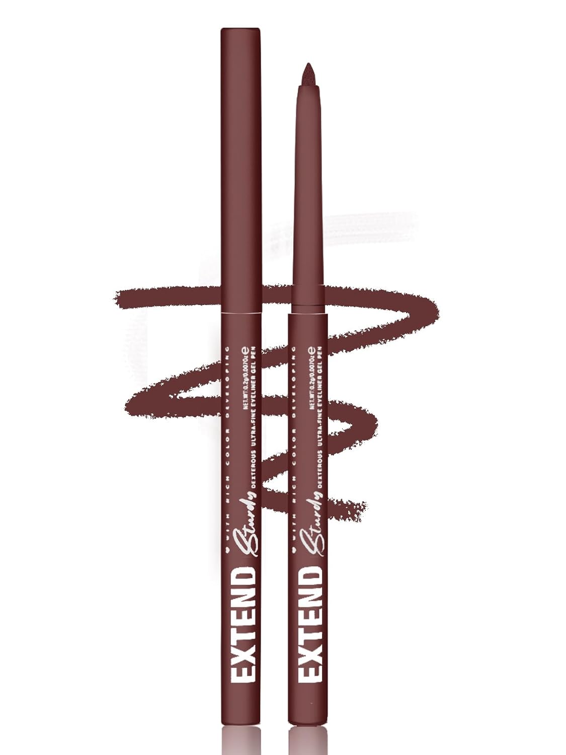 Burgundy Gel Glitter Eyeliner Pencil, Metallic Waterproof Smudge-Proof Creamy Retractable Smooth Eye Liner pen, Hypoallergenic Long Lasting Eyeliner Brightener Pen Crayon Eye Makeup Gift for Women#07