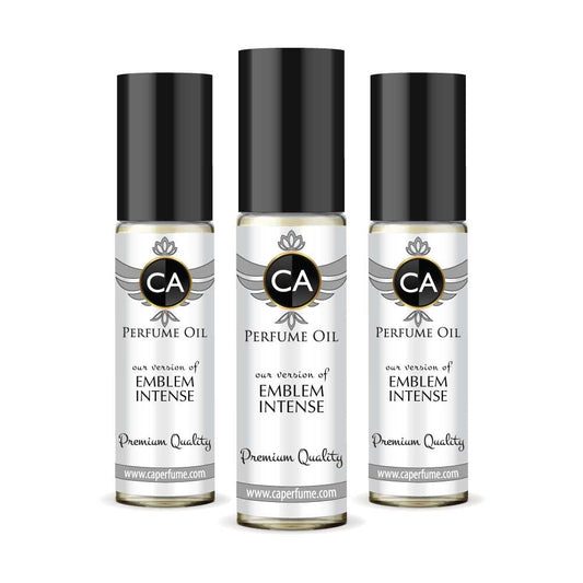 CA Perfume Impression of Emblem Intense for Men Eau De Parfum Aromatic Spicy Scent Long Lasting Cologne for Men Travel Size TSA Ready for Day and Night Wear 0.33 Fl Oz 10ml (Pack of 3)