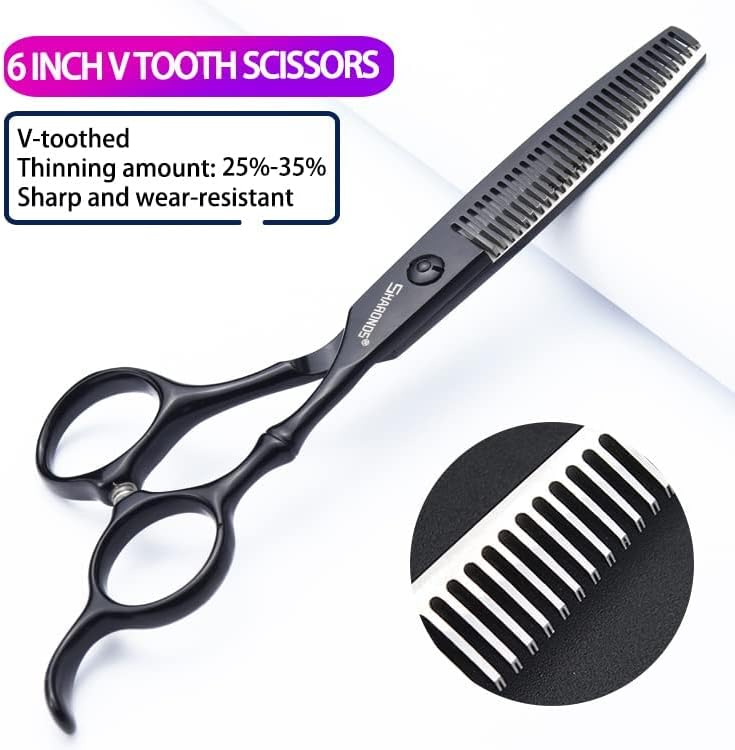 6/7 Inch Hairdressing Scissors Set Barber Shop Hair Scissors Styling Tools (6-inch 4pc)