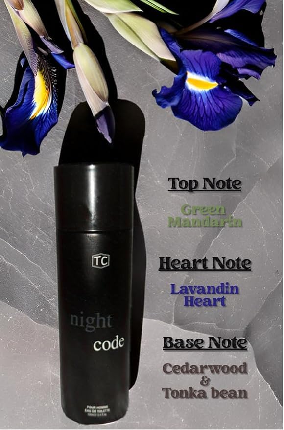 NIGHT CODE Cologne (3.4oz/100ml) and Body Spray (200ml) Combo Pack Natural Spray, Long Lasting (Pack of 2)