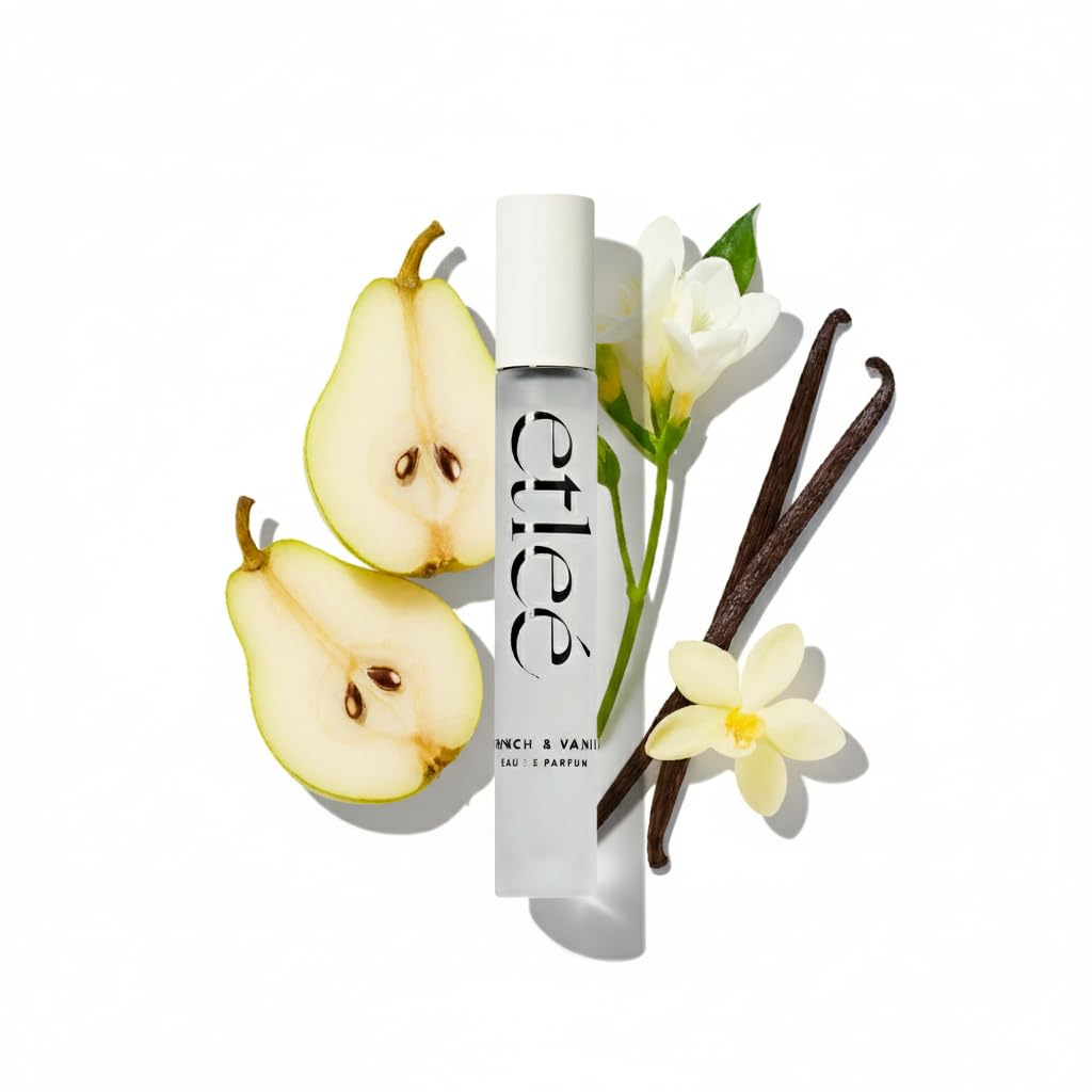 French Vanilla Eau de Parfum 0.34oz, Long Lasting Perfume Inspired by Kay Vanilla 28, Oriental Notes With Pear, Musk, Amber, Rose, Lily, Patchouli & Sandalwood, Luxury Fragrance for Women & Men
