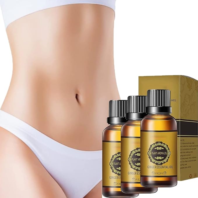 5 Bottle Abdominal Drainage Ginger Oil,Belly Drainage Belly Off Massage Oil Massage Liquid