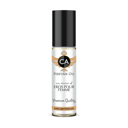 CA Perfume Impression of Eros Pour Femme Eau De Parfum Floral Woody Musk Scent Long Lasting Perfumes for Women Travel Size TSA Ready for Day and Night Wear 0.33 Fl Oz 10ml