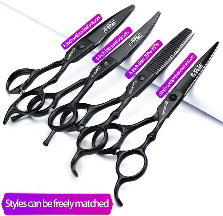 6/7 Inch Hairdressing Scissors Set Barber Shop Hair Scissors Styling Tools (6-inch 4pc)