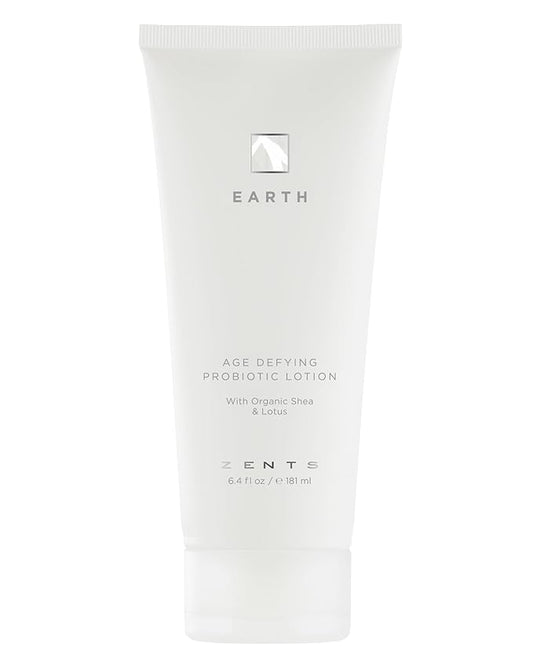 Zents Age-Defying Probiotic Body & Hand Lotion (Earth) | Moisturizing Lotion with Hyaluronic Acid & Organic Shea Butter | Nourishes & Hydrates Skin | 6.4 fl oz