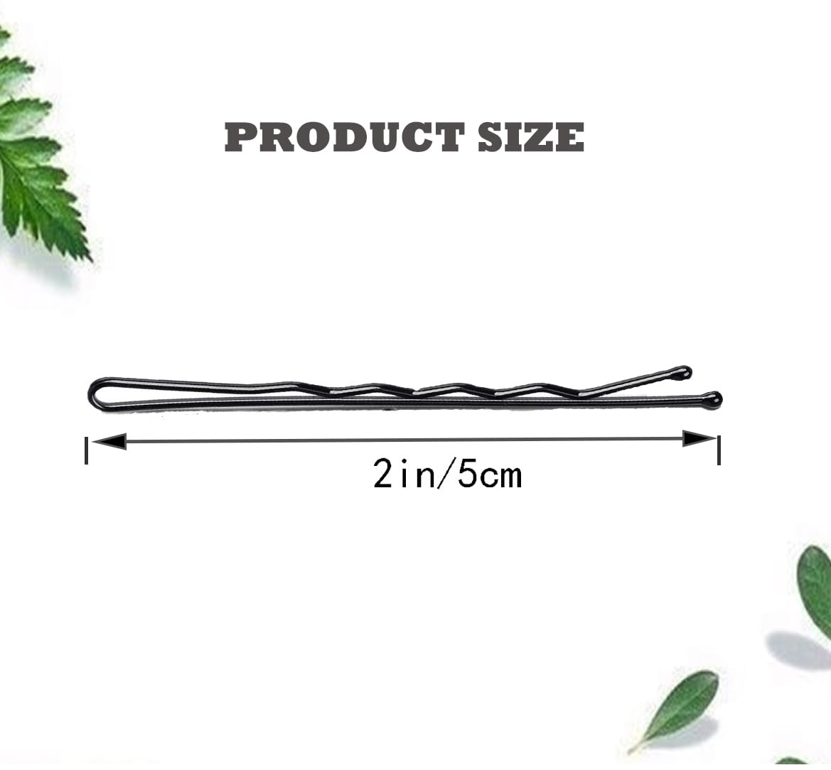 2 Inch Black Hair Bobby Pins Metal Clips Twisted Spiral Curved with Ball Tips Non-slip Decorative Long Short for Women Girls Nickel Free Hairdressing Wedding Accessories with Case 100 PCS