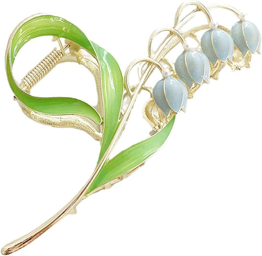 Lily of The Valley Flower Hair Accessories: Metal Hairpins, Jaw Clips for Thick and Thin Hair Styling