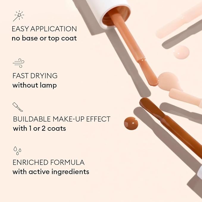 Manucurist Active Smooth 02 Nail Concealer Polish & Care - 2 in 1 Nude Nail Polish : Nail Strengthener and Growth - Nail Concealer - Ridge Filler for Nails - Natural Nail Polish - Golden Finish