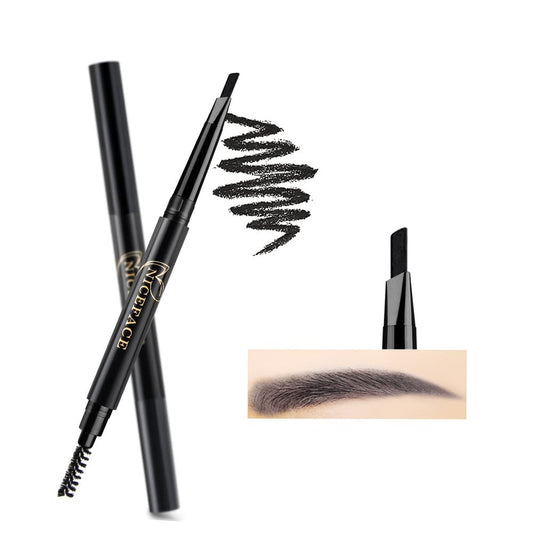 Eyebrow Pencil Black Double Ended Precision Waterproof Brow Cruelty Free(Black #1)