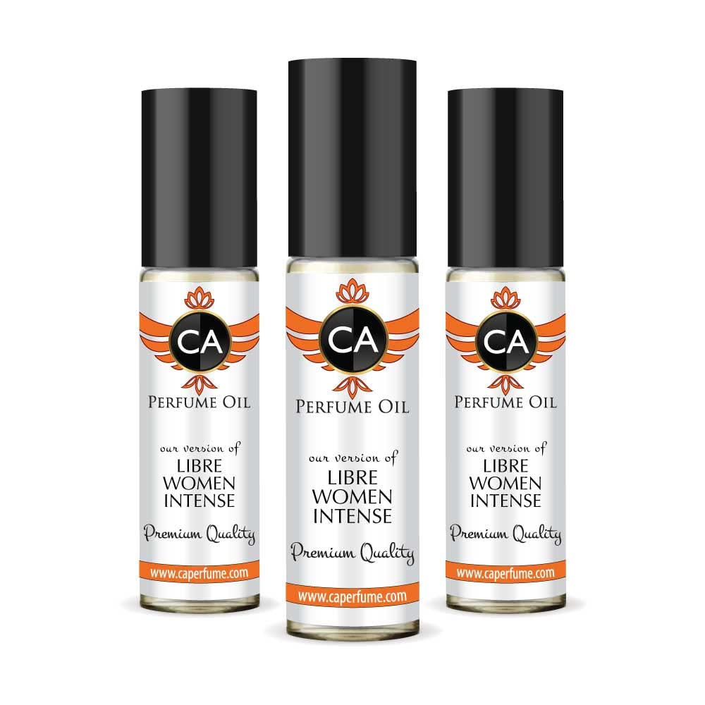 CA Perfume Impression of Libre Women Intense Eau De Parfum Amber Fougere Scent Long Lasting Perfumes for Women Travel Size TSA Ready for Day and Night Wear 0.33 Fl Oz 10ml (Pack of 3)