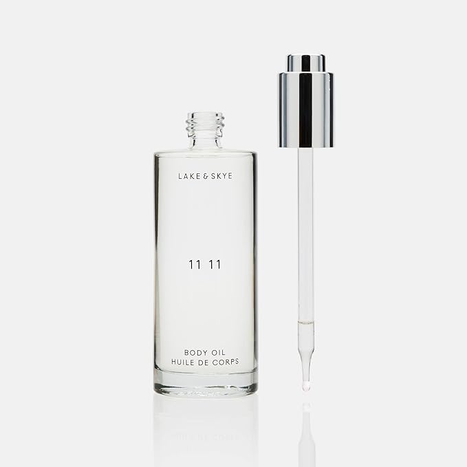 Lake & Skye 11 11 Body Oil, 3.4 fl oz (100 ml), Hydrating with Vitamin E & Sweet Almond Oil - Sheer & Uplifting Scent
