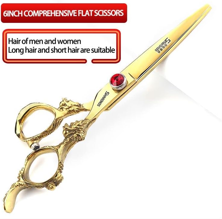 6 inch /7 inch salon professional salon scissors salon hairdresser hair cutting hairstyle pruning tools Japan 440c high hardness stainless steel golden (6 inch 3pc)