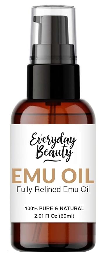 Pure Australian Emu Oil - All Natural 6X Refined for Face, Skin and Hair - Highly Effective Hydration for Sensitive Skin & Hair Growth - Perfect for Scars & Blemishes - 2.01 Fl Oz With Pump Top