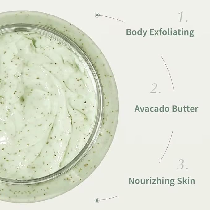 Crema de aguacate Ice Cream Body Facial Scrub - Exfoliante corporal natural y exfoliante facial - Exfoliante facial de aguacate exfoliante de azúcar - Lavado facial exfoliante - Organic -Coreano