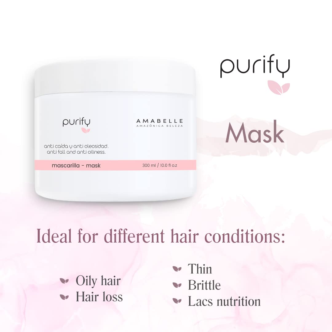 AMAZONICA BELEZA Purify Hair Mask Amabelle 300 g / 10.0 Fl Oz Mascarilla Anti Fall & Anti Oliness