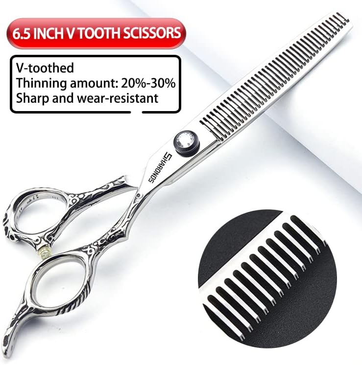 Hairdressing Salon Hairdressers Scissors 6/6.5/7/8 Inch Hair Clippers, Hairstyling Tools And Scissors (6.5 inch 3PC-A)