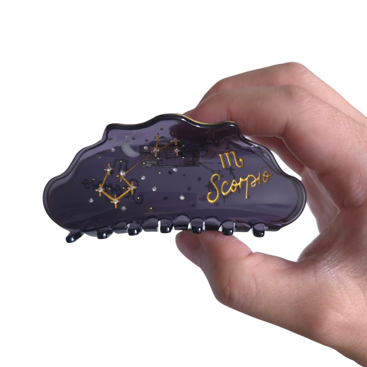 Fantasy Scorpio Sign Hair Clips,Novelty Acetate Claw Clip,Zodiac Hair Clips for Women,Black