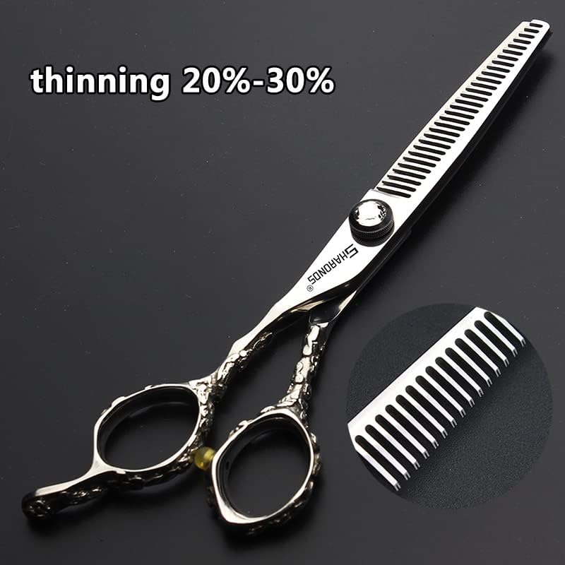 Hairdresser Professional Left-Handed Scissors Set - 6.0 Inch Hair Sparse Scissors - 440C (3pc-B)