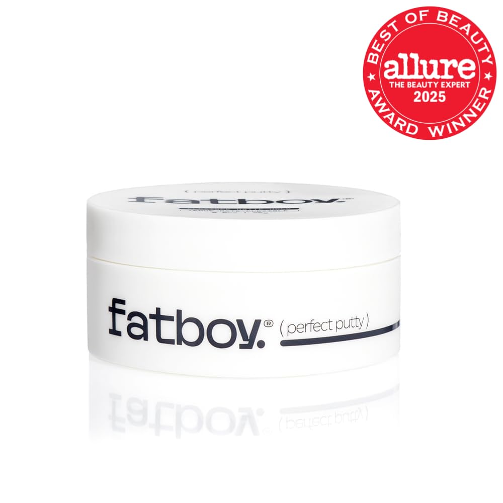 Fatboy Hair Perfect Putty, Styling Kaolin Clay Putty, Medium Hold for Volume & Texture, Matte Finish, Hair Care for All Hair Types, Flexible Lightweight Formula, Paraben Free, Color Safe, 2.6 Oz