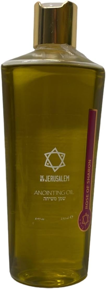 Rose of Sharon Anointing Oil Hand-Crafted in The Messiah's Holy Land - Pure Natural Ingredients, Extra Virgin Olive Oil & Essential Oil - for Temple Incense, Ceremony, Spiritual Use - 8.45 Fl Oz