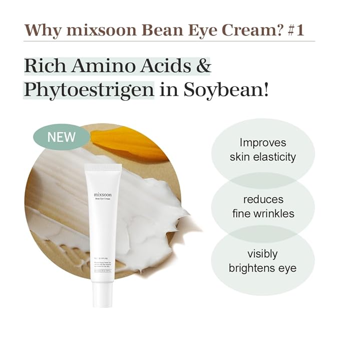 mixsoon Bean Eye cream Moisturizer With Mild Soothing Beans Korean Skin Care 0.67 fl. oz. / 20ml