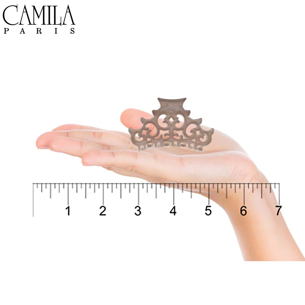 Camila Paris CP2906 French Hair Clip for Women, Amber, Girls Hair Claw Clips Jaw Fashion Durable and Styling Hair Accessories for Women, Strong Hold No Slip Grip, Made in France