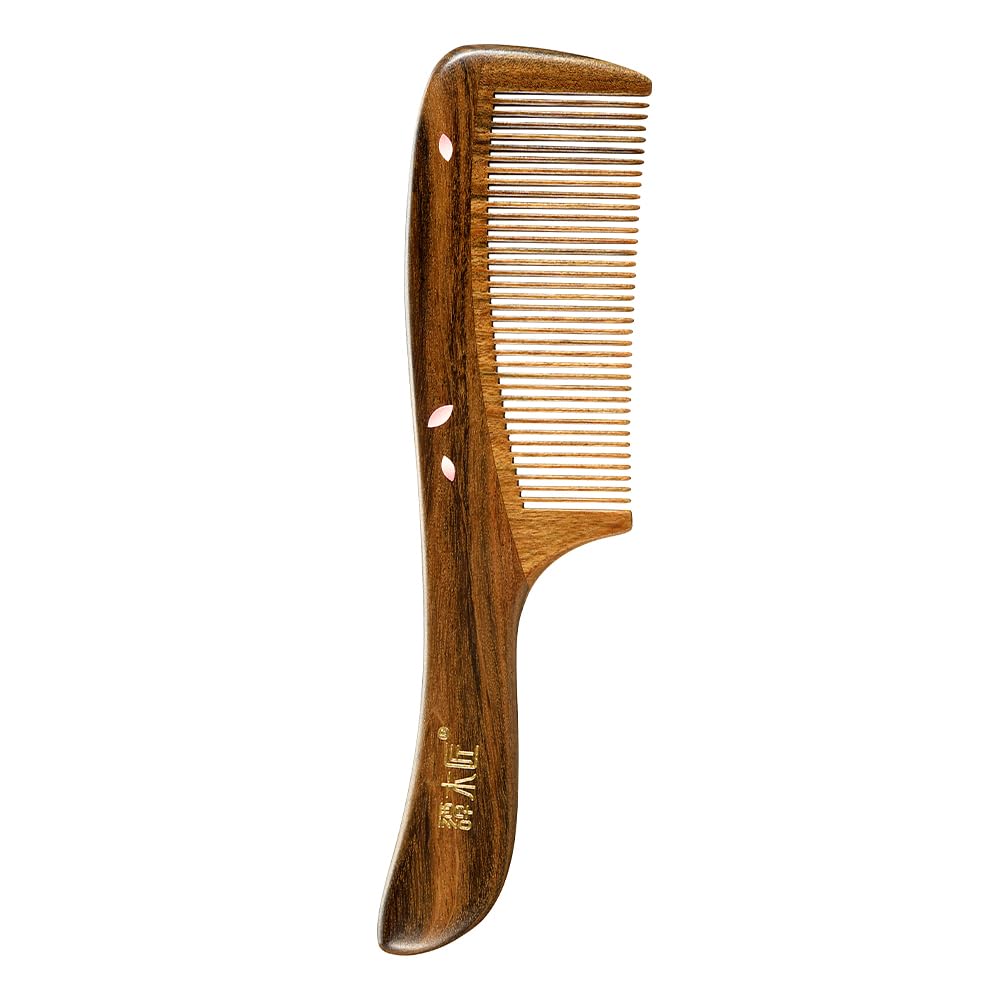 TAN MUJIANG Hair Comb for Women Natural Wood Antistatic Scalp Massage Spring 1pc