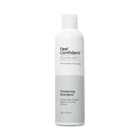Haircare Thickening Shampoo - Gender-Neutral, Hair Surgeon Formulated. Pumpkin seed oil, Turmeric root extract, Saw palmetto, and Caffeine to Density and Growth. 8oz / 240 mL Bottle.