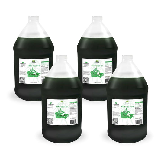 Hemp Seed Oil for Skin, Hair and Body Direct from Hemp Oil Canada - Cold Pressed Hemp Seed Oils - 1 Gallon (Pack of 4)