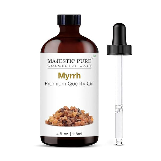 MAJESTIC PURE Myrrh Essential Oil | 100% Pure and Natural Oil | Premium Grade Essential Oils for Hair Care, Home Diffusers, Skin, Aromatherapy, Massage and Humidifiers | 4 Fl Oz