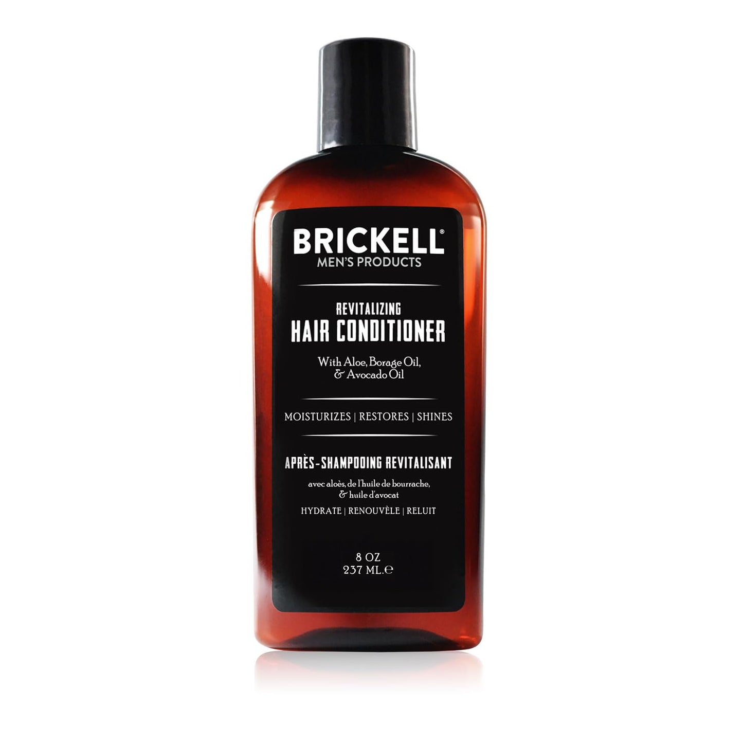 Brickell Men's Revitalizing Hair Conditioner for Men, Natural and Organic Nourishing Hair Conditioner, Restores Shine and Moisture, 8 Ounce, Scented, New Formula